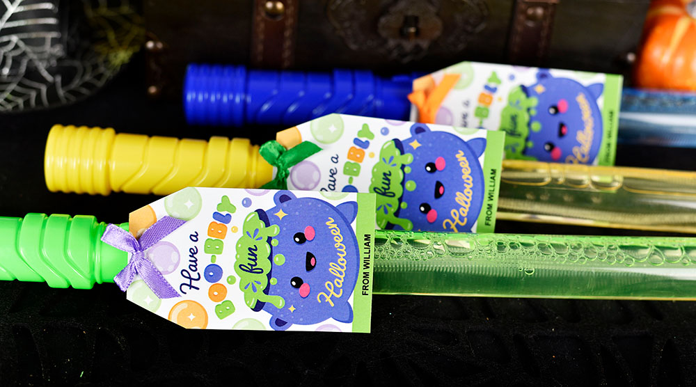 printable Halloween bubble wand tag printable Halloween bubble wand tag